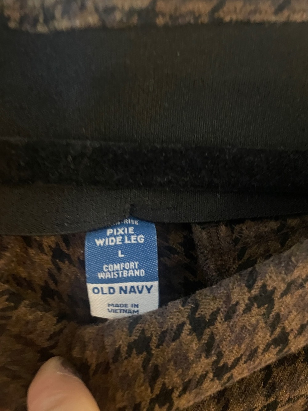 Old Navy Gold Brown Houndstooth Pixie Wideleg - Picture 8 of 9